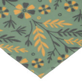 Stylized botanical orange and black floral pattern tafelkleed (Gekanteld)
