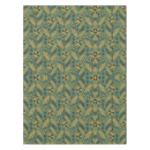 Stylized botanical orange and black floral pattern tafelkleed (Voorkant)