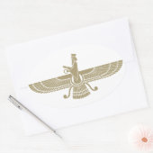 Stylized Faravahar Ovale Sticker (Envelop)