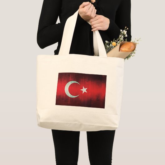 Stylized Flag of Turkey Grote Tote Bag (Voorkant (product))