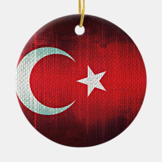 Stylized Flag of Turkey Keramisch Ornament (Voorkant)