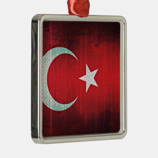 Stylized Flag of Turkey Metalen Ornament (Rechts)