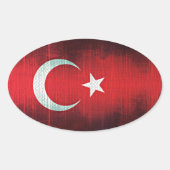 Stylized Flag of Turkey Ovale Sticker (Voorkant)