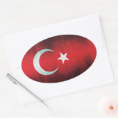 Stylized Flag of Turkey Ovale Sticker (Envelop)