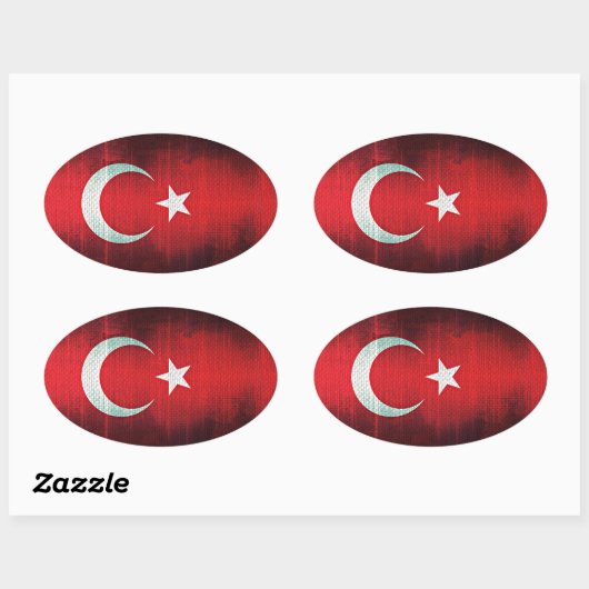 Stylized Flag of Turkey Ovale Sticker (Vel)