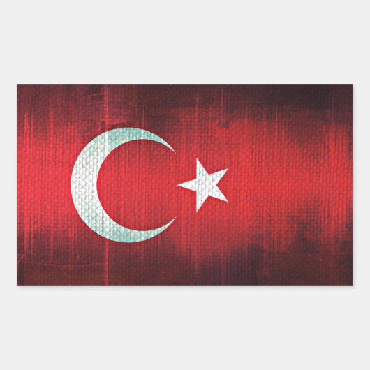 Stylized Flag of Turkey Rechthoekige Sticker (Voorkant)