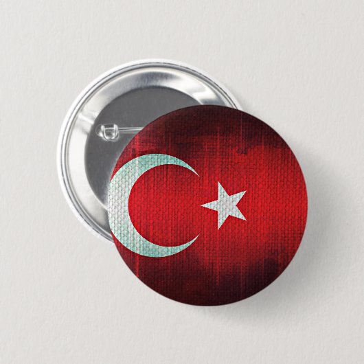 Stylized Flag of Turkey Ronde Button 5,7 Cm (Voorkant /achterkant)