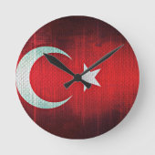 Stylized Flag of Turkey Ronde Klok (Voorkant)