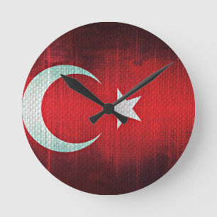 Stylized Flag of Turkey Ronde Klok
