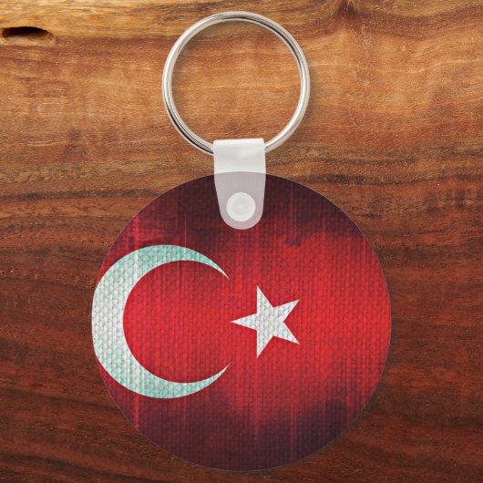Stylized Flag of Turkey Sleutelhanger (Voorkant)