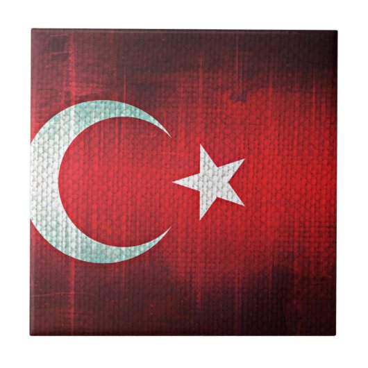 Stylized Flag of Turkey Tegeltje (Voorkant)