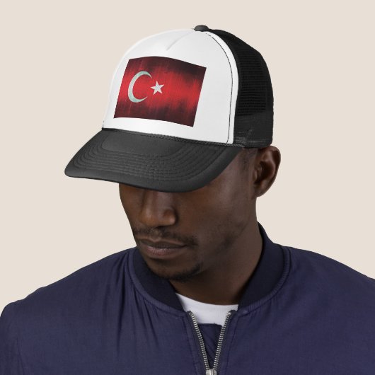 Stylized Flag of Turkey Trucker Pet (In situ)