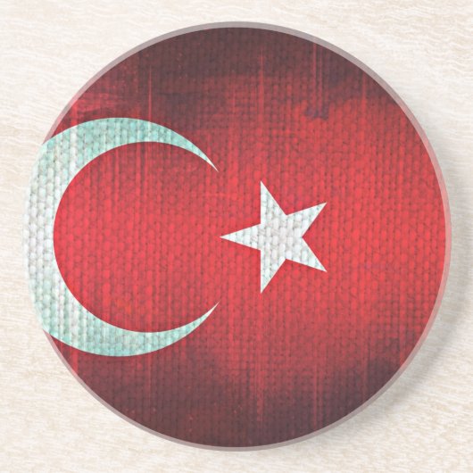 Stylized Flag of Turkey Zandsteen Onderzetter (Voorkant)