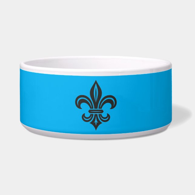 "Stylized Fleur-de-lis" Ceramic Pet Bowl Voerbakje (Voorkant)