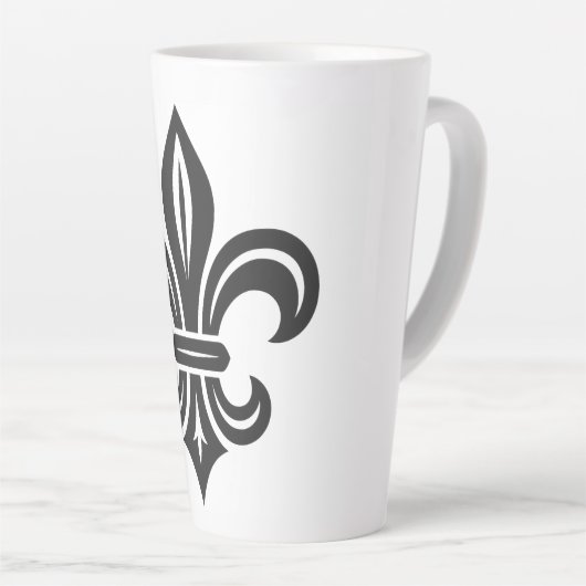 "Stylized Fleur-de-lis" Latte Mug Latte Mok (Rechterhoek)