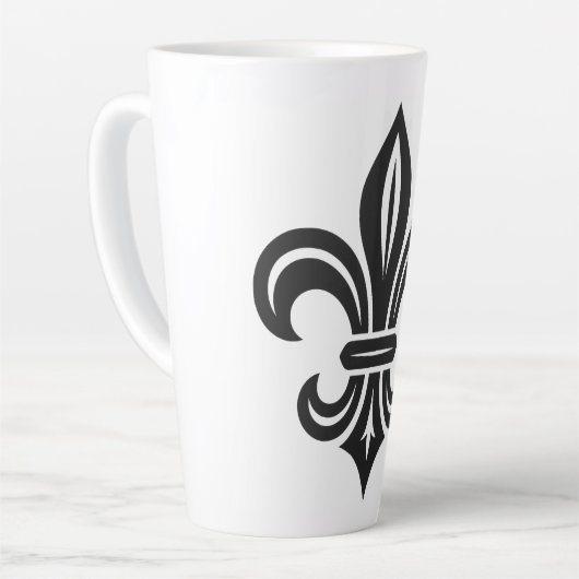 "Stylized Fleur-de-lis" Latte Mug Latte Mok (Linkerhoek)