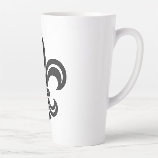 "Stylized Fleur-de-lis" Latte Mug Mok (Rechts)
