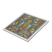 Stylized Floral Mid-Century Motif #6 ID1224 Tegeltje (Zijkant)