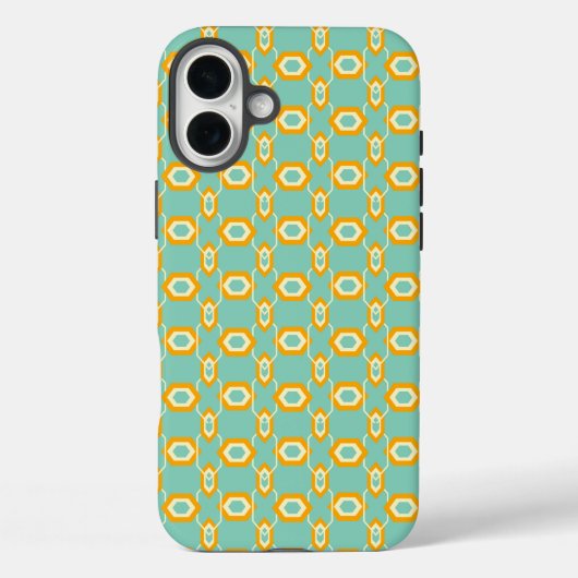 Stylized geometric pattern in bold orange hexagon Case-Mate iPhone case (Achterkant)
