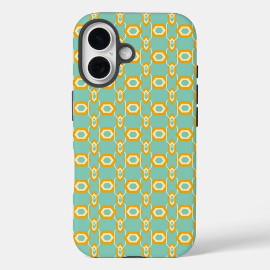 Stylized geometric pattern in bold orange hexagon Case-Mate iPhone case (Achterkant)