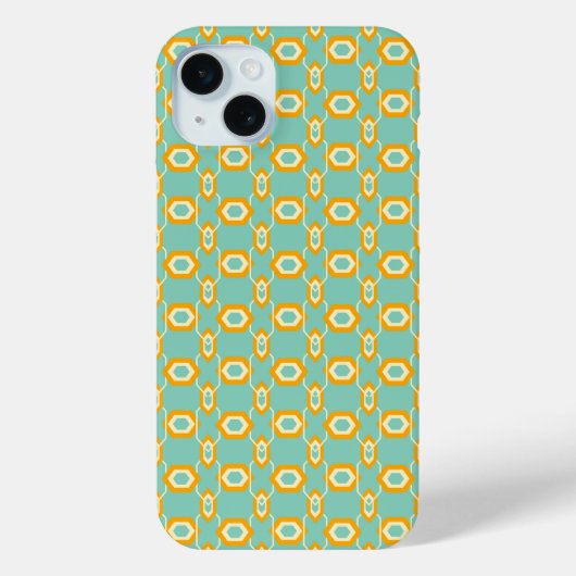 Stylized geometric pattern in bold orange hexagon Case-Mate iPhone case (Achterkant)