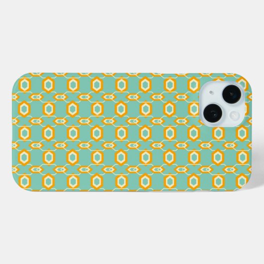 Stylized geometric pattern in bold orange hexagon Case-Mate iPhone case (Achterkant (horizontaal))