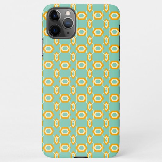 Stylized geometric pattern in bold orange hexagon iPhone hoesje (Achterkant)