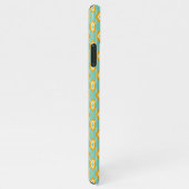 Stylized geometric pattern in bold orange hexagon iPhone hoesje (Rechterkant)