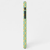 Stylized geometric pattern in bold orange hexagon iPhone hoesje (Linkerkant)