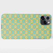 Stylized geometric pattern in bold orange hexagon iPhone hoesje (Achterkant horizontaal)