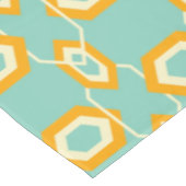 Stylized geometric pattern in bold orange hexagon tafelkleed (Gekanteld)