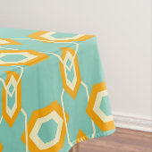Stylized geometric pattern in bold orange hexagon tafelkleed (Voorbeeld)