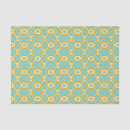 Stylized geometric pattern in bold orange hexagon tissuepapier