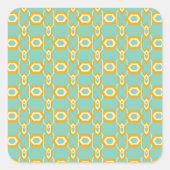 Stylized geometric pattern in bold orange hexagon vierkante sticker (Voorkant)