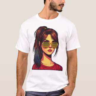 Stylized Girl Portrait T-shirt