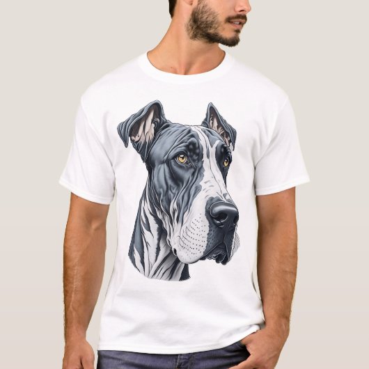 Stylized Great Dane Head T-shirt (Voorkant)