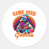 Stylized Hoodie Turkey Gamer with Distressed Orang Ronde Sticker (Voorkant)