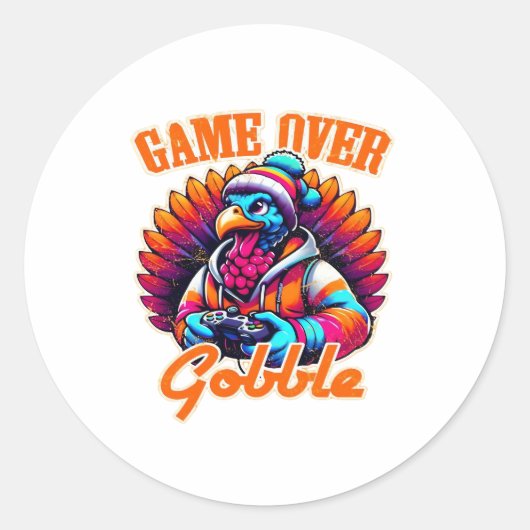 Stylized Hoodie Turkey Gamer with Distressed Orang Ronde Sticker (Voorkant)