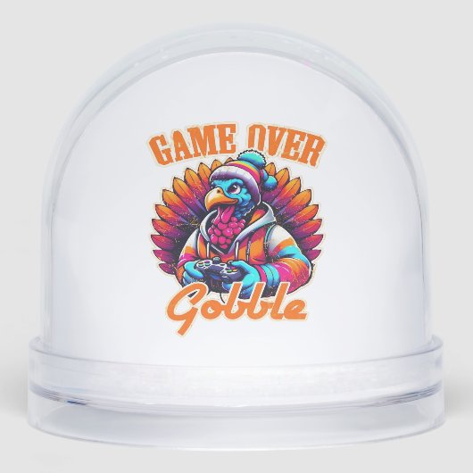 Stylized Hoodie Turkey Gamer with Distressed Orang Sneeuwbol (Voorkant)