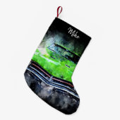 Stylized Hot Rod Grill Personalized Kleine Kerstsok (Voorkant (Hangend))