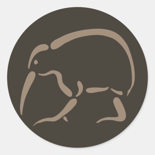 Stylized Kiwi Ronde Sticker (Voorkant)