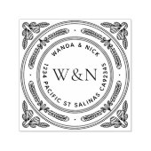 Stylized Leaf Return Address Self-Inking Stamp Zelfinktende Stempel (Design)