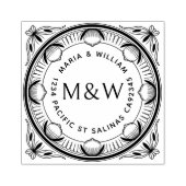 Stylized Lemons & Bows Wooden Return Address Stamp Rubberstempel (Afrduk)