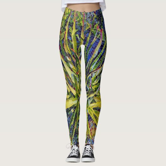 Stylized Mosaic Aloe Leggings (Voorkant)