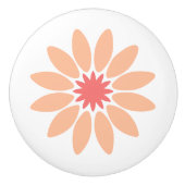 Stylized Peach Daisy with Coral Center Keramische Knop (Voorkant)