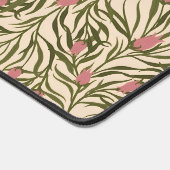 Stylized pink bell-shaped floral pattern bureaumat (Hoek)