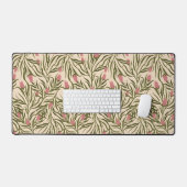 Stylized pink bell-shaped floral pattern bureaumat (Keyboard & Muis)