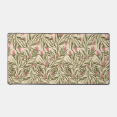Stylized pink bell-shaped floral pattern bureaumat (Voorkant)