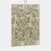 Stylized pink bell-shaped floral pattern glas ornament (Voorkant Rechts)