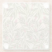 Stylized pink bell-shaped floral pattern glazen onderzetter (Achterkant)